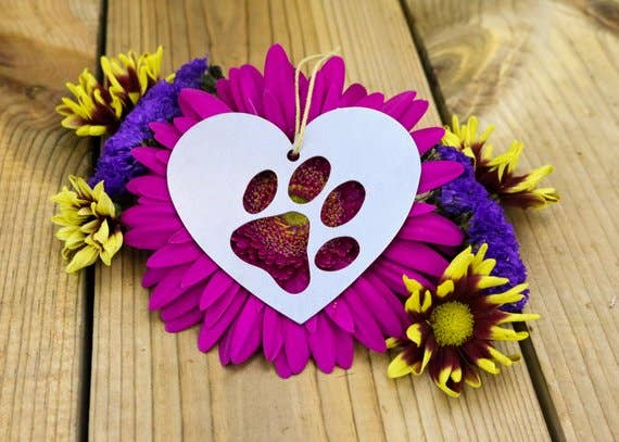 Paw Print Metal Ornaments