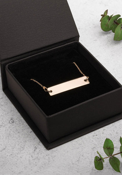 Engraved Sterling Silver Bar Chain Necklace