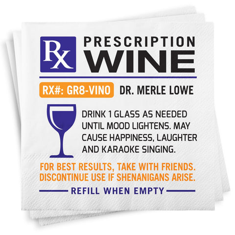 Rx Wine Wine Napkins