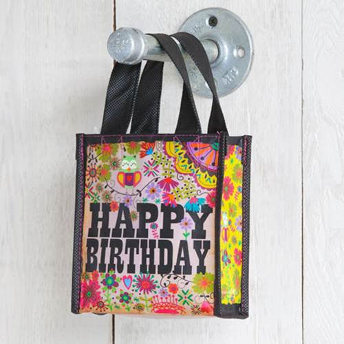 happy birthday recycled bag