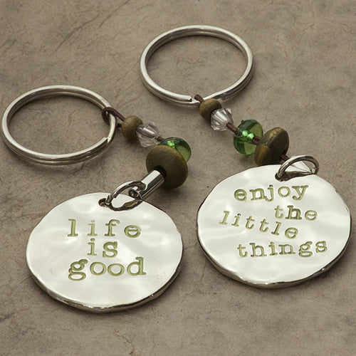 enjoy the little things token keychain