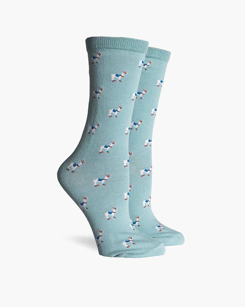 Llama Patterened Lucy Womens Casual Crew Sock