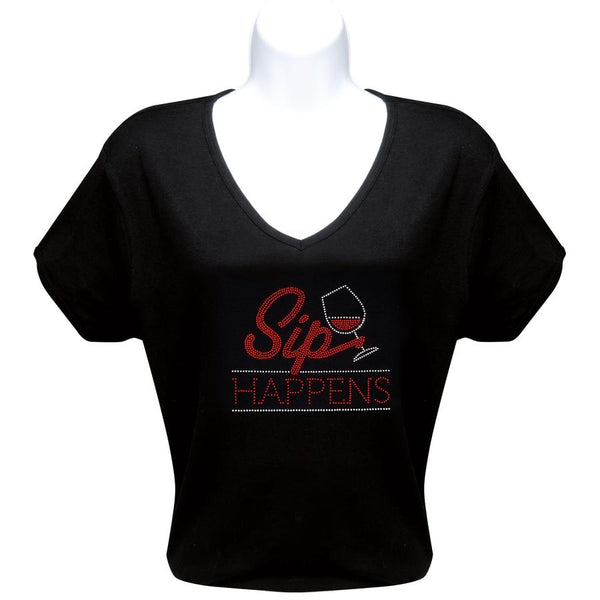 Sip Happens Ruby Rhinestone T-Shirt
