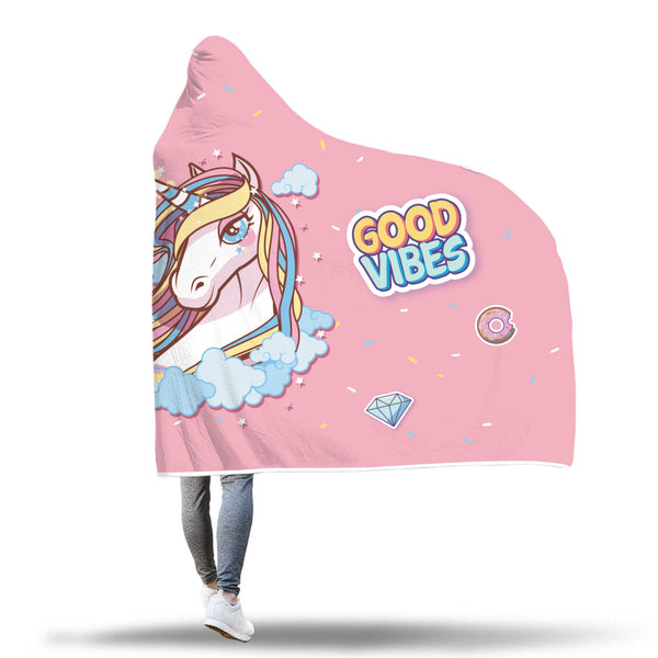 Good Vibes Unicorn Hooded Blanket