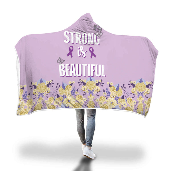 Alzheimer's Awareness Strong is Beautiful Hooded Blanket