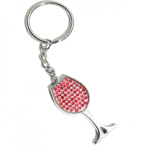 Red Rhinestone Keychains