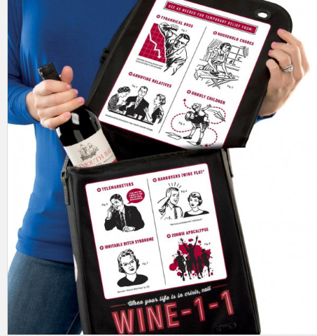 Wine 1-1 3 Bottle Insulated Messenger Bag