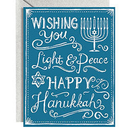 Wishing you Light and Peace Happy Hanukkah Cards