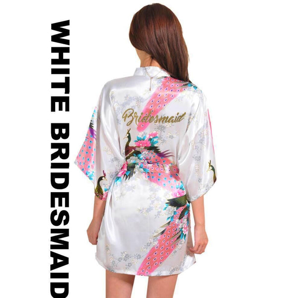 White Bridesmaid Kimono Robe