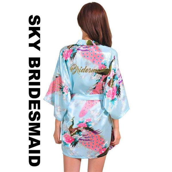 Sky Bridesmaid Kimono Robe