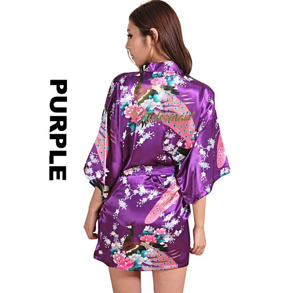 Purple Bridesmaid Kimono Robe