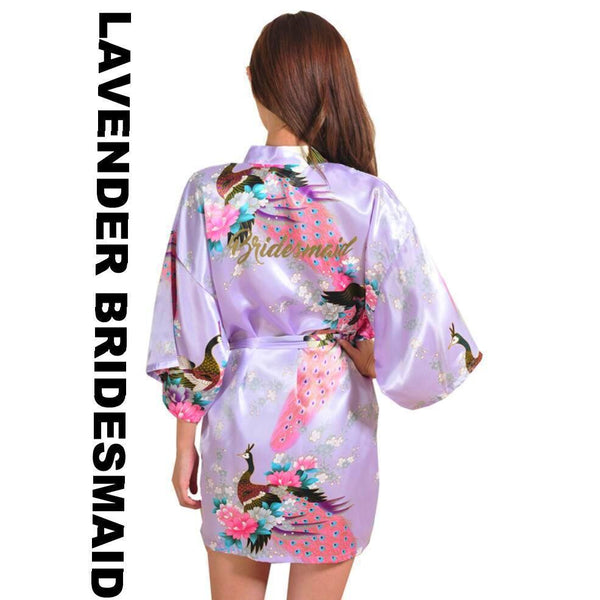 Lavender Bridesmaid Kimono Robe