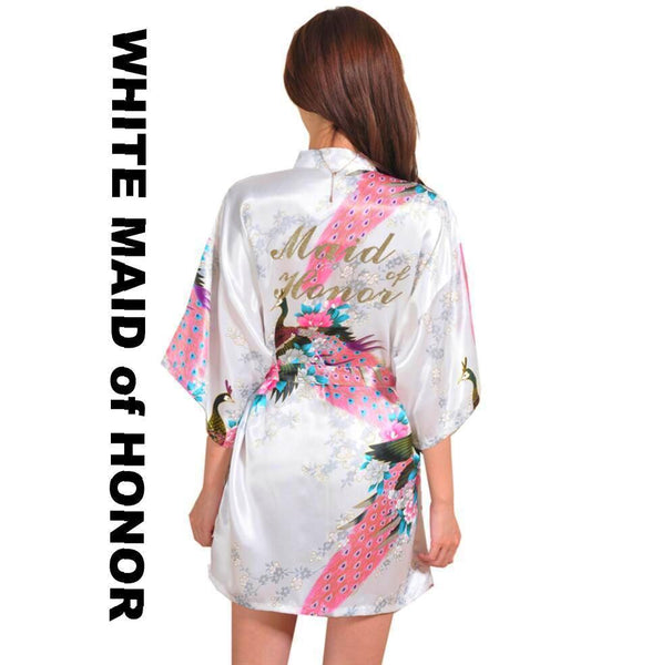 White Maid of Honor Kimono Robe