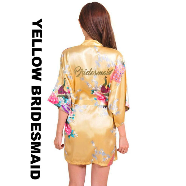 Yellow Bridesmaid Kimono Robe