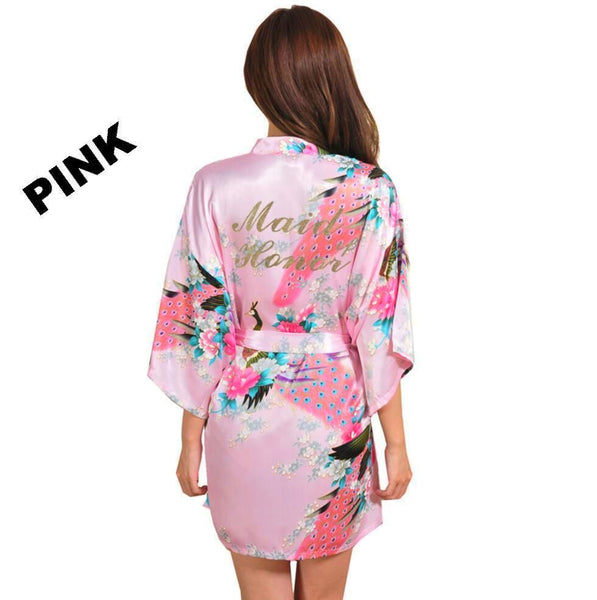 Pink Maid of Honor Kimono Robe