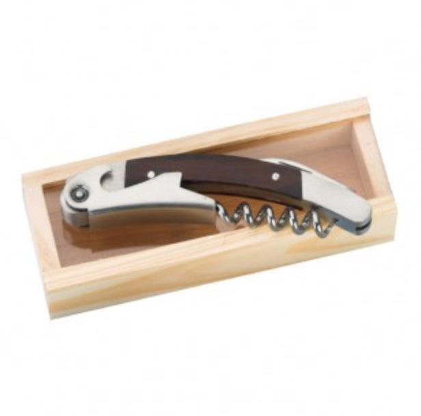 Black Corkscrew in Wooden Box