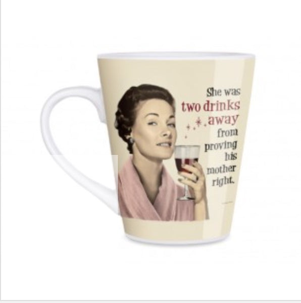 Two Drinks Retro Wine Mug