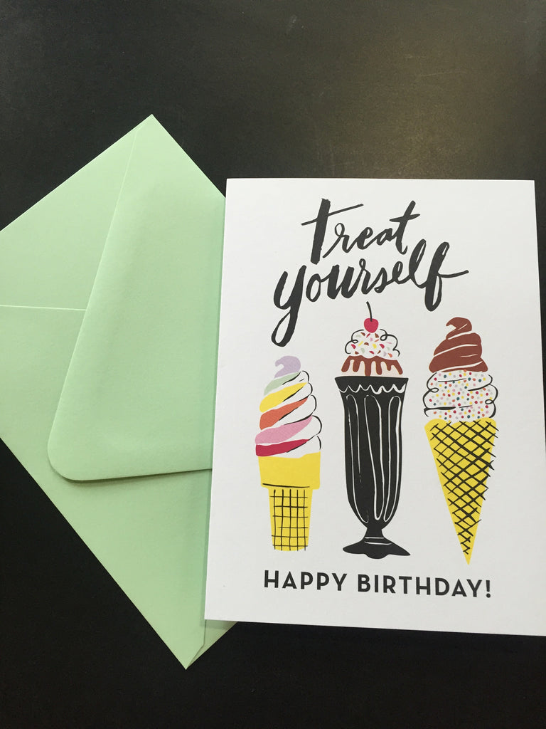 Happy Birthday Treat Yourself Birthday Card