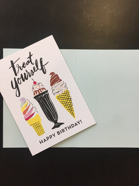 Happy Birthday Treat Yourself Birthday Card