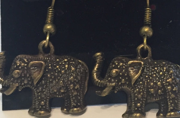 Luck of the Elephant Necklace with Swarovski Accents and Oxidized Brass