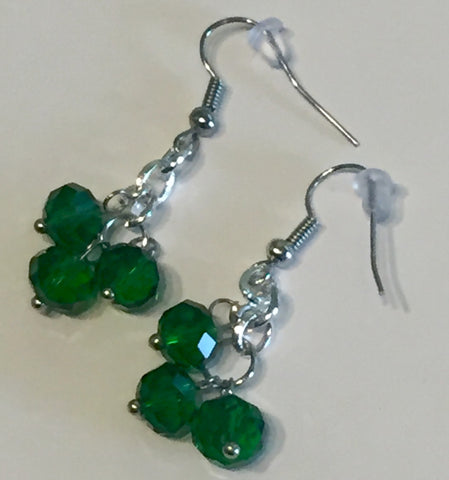Green with Envy Crystal Earrings