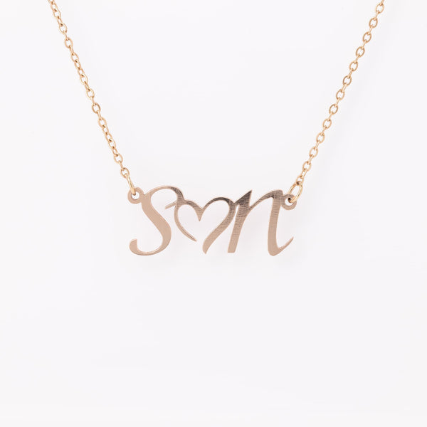Initial Double Heart Necklace-FREE SHIPPING
