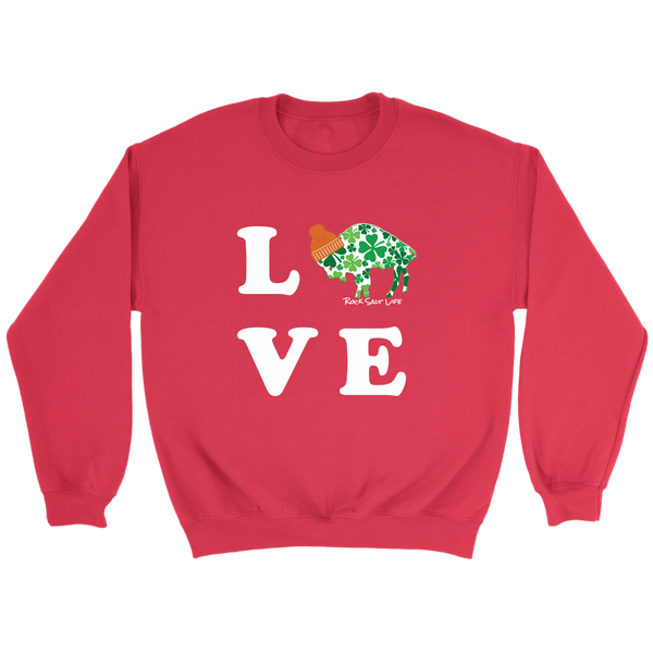 White Lettered Lucky in BuffaLove Rock Salt Life© Crewneck Sweaters