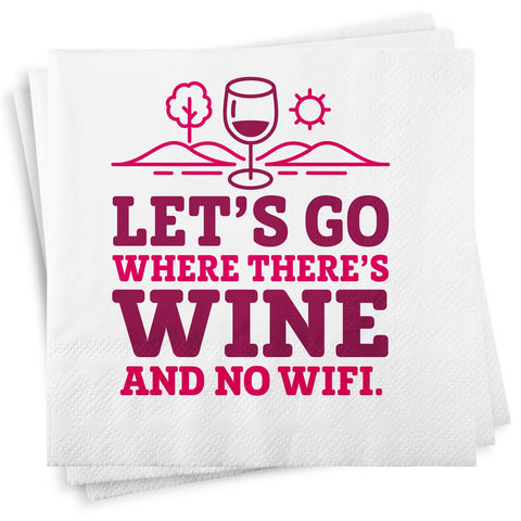 Wine and no WIFI Wine Napkins