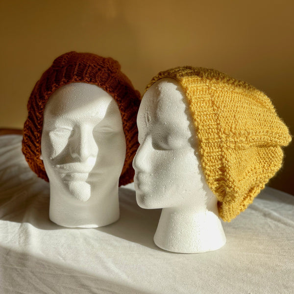 Hand Knitted Unisex XL Slouchy Beanies