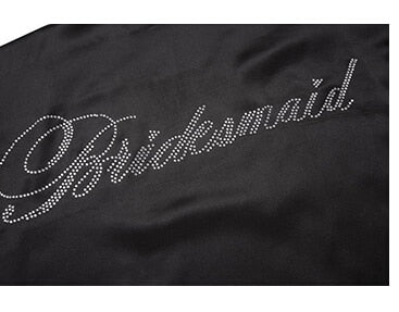 Rhinestone Embellished Silky Satin Kimono Dressing Robe for Bride, Bridesmaids, and Wedding Party