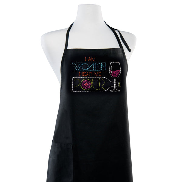 Hear Me Pour Rhinestone Apron