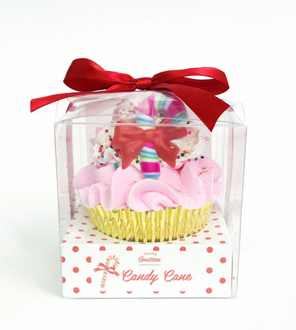 Large Candy Cane Cupcake Bath Bomb