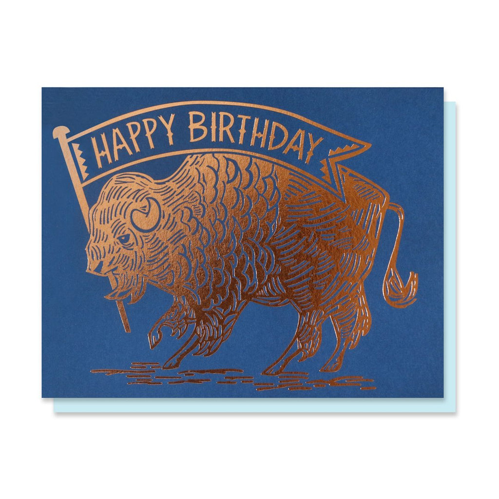 Copper Foil Buffalo Birthday Card