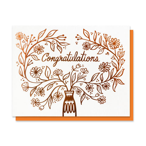 Copper Bouquet Congratulations Card