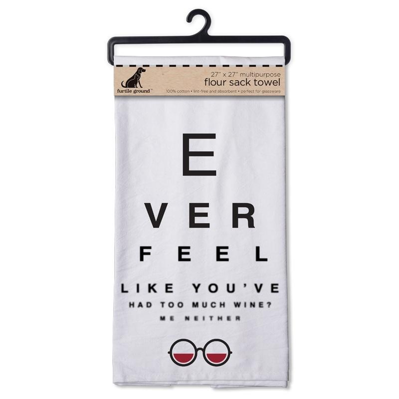 Wine Eye Chart Flour Sack Towel