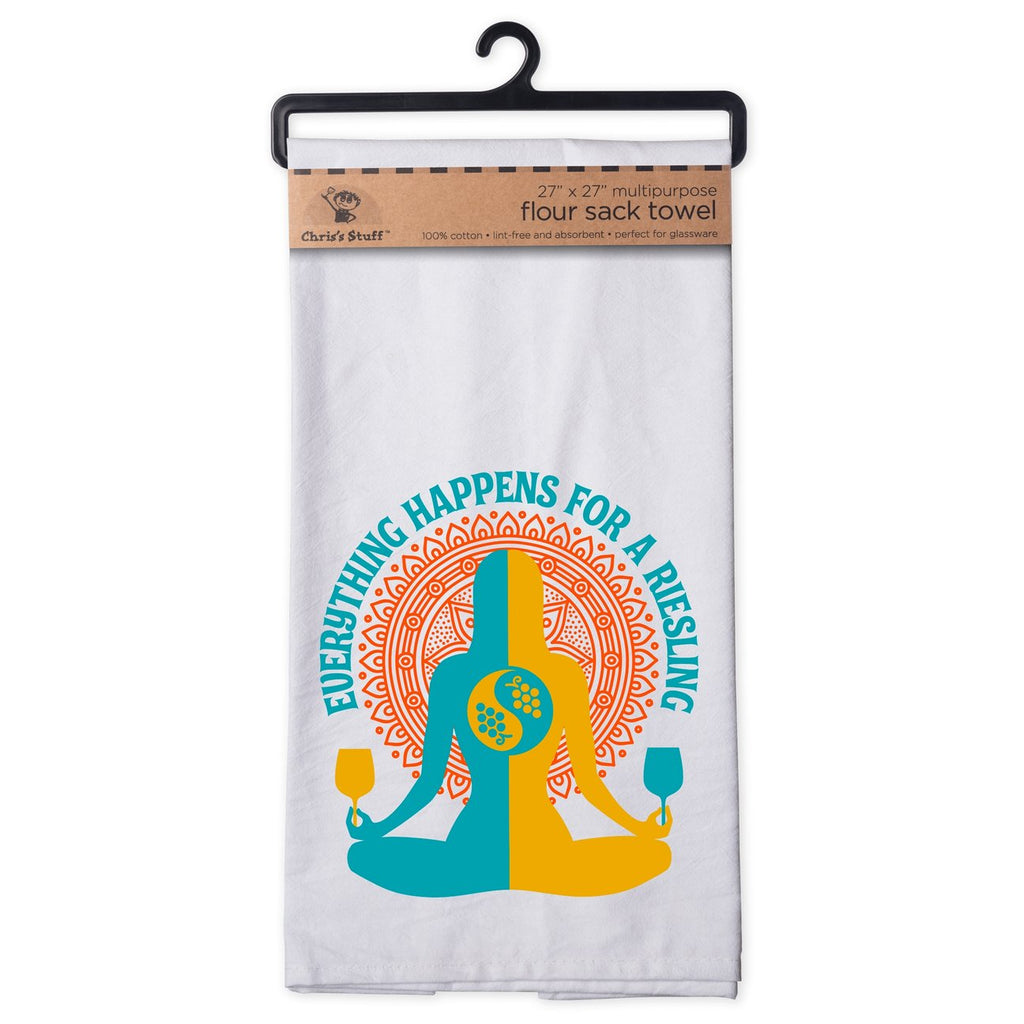 Everything Happens for a Riesling Flour Sack Towel