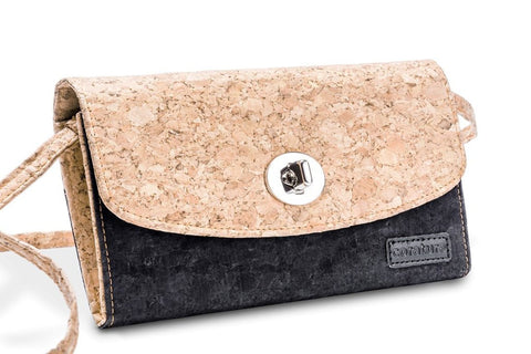 Stylish Cork Handbag with Detachable Shoulder Strap.  Lightweight and VEGAN