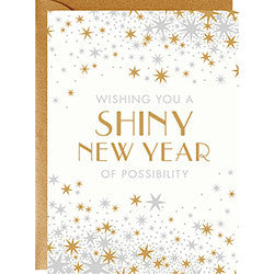 Shiny New Year Stars Notecard Set