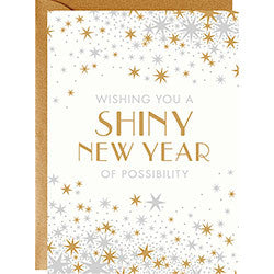 Shiny New Year Stars Notecard Set