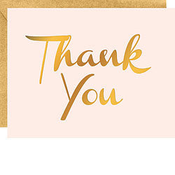 Gold Foil On Blush 4B thank You