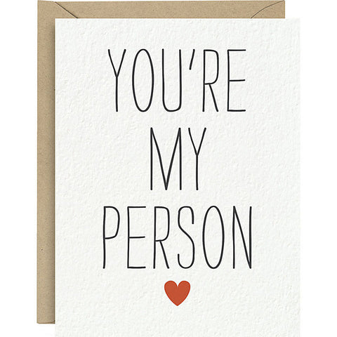You're My Person Letterpress Card