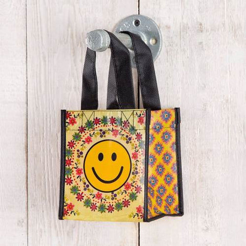 smiley folk face small gift bag