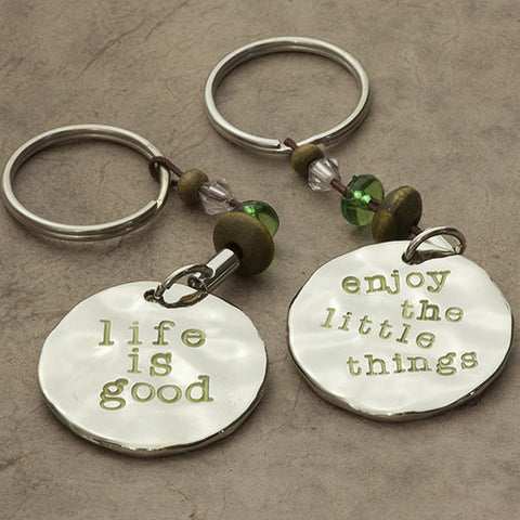 enjoy the little things token keychain
