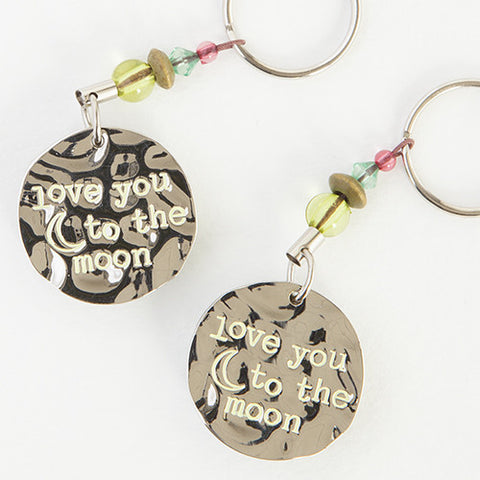 love you to the moon token keychain