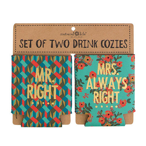 mr mrs right can cozies