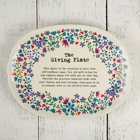 purple flower giving plate