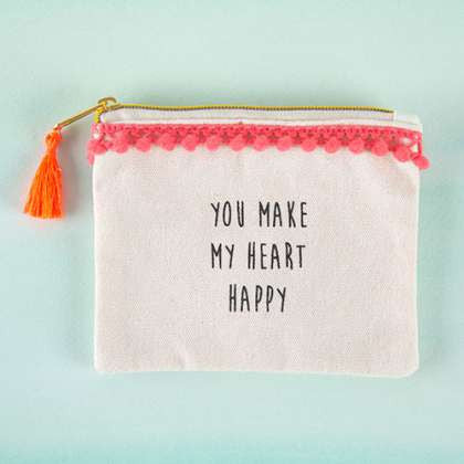 Tassel Pouch Heart Happy
