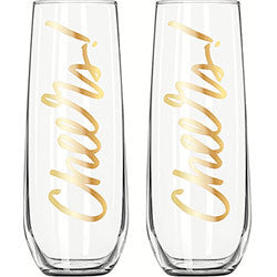 Cheers! Champagne Glasses Set of 2