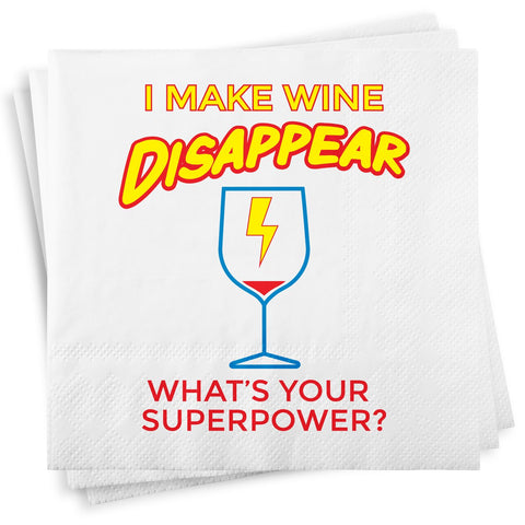 I Make Wine Disappear Wine Napkins