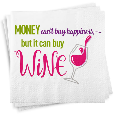 Money Can Buy Wine Wine Napkins